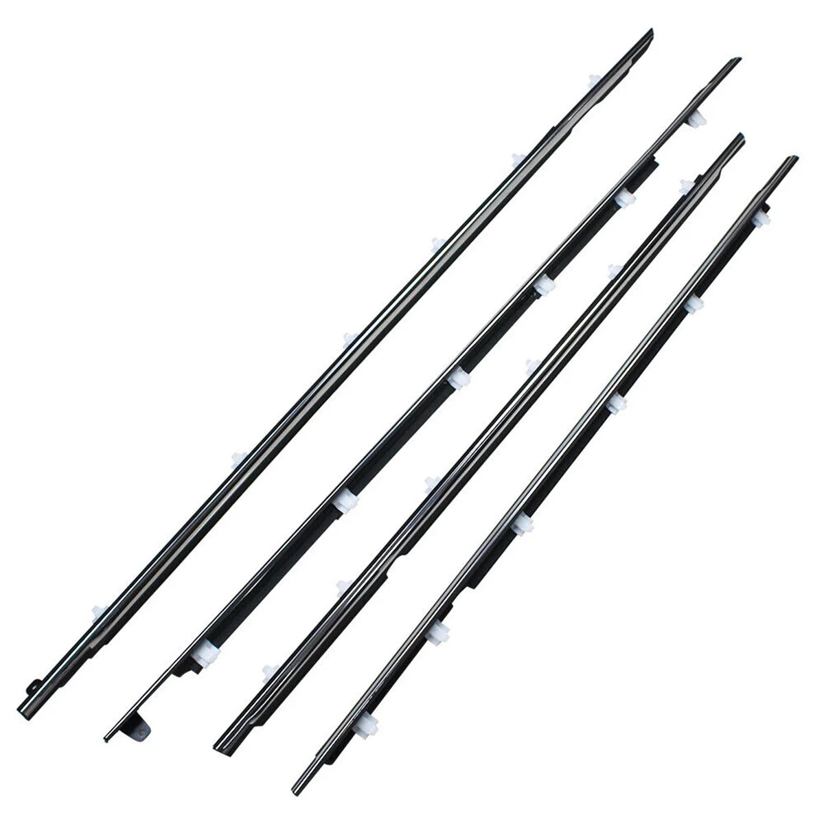 LEAP Chrome Outer Window Weatherstrip Set for Toyota LandCruiser 80 Series – 4 Pieces — supplied configuration