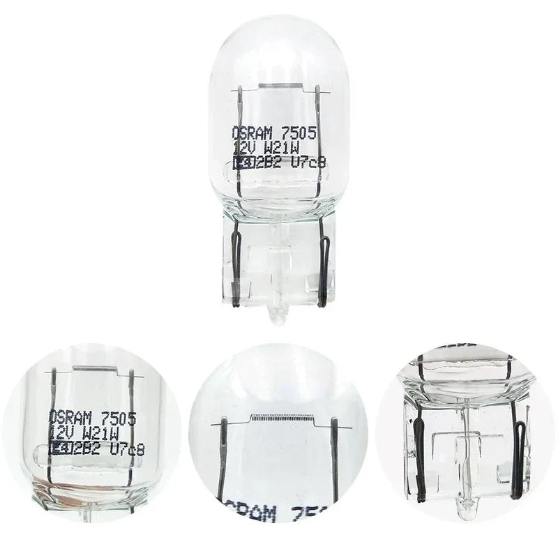 OSRAM Original 7505 W21W T20 12V 21W Halogen Bulbs Pair