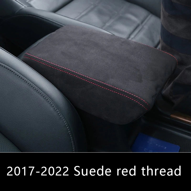 LEAP Centre Armrest Cover for Honda CR-V 2017-2022 – Suede Red Stitching
