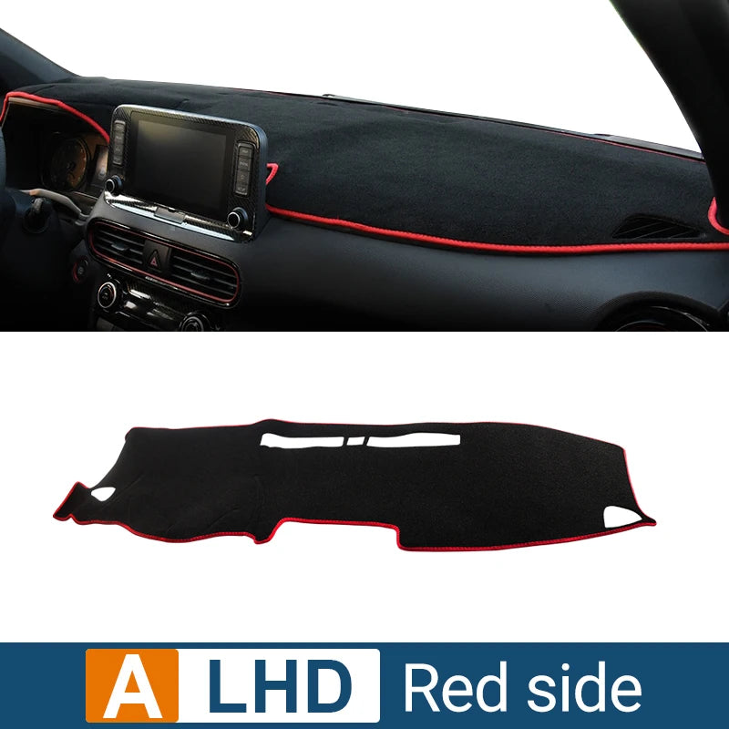 LEAP Dashboard Mat for Hyundai Kona 2017–2022 LHD – Polyester / Red Edge