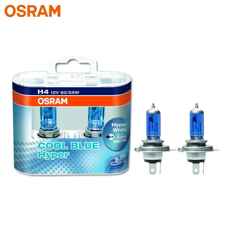 OSRAM H4 Cool Blue Hyper White Halogen Headlight Bulbs 12V Pair