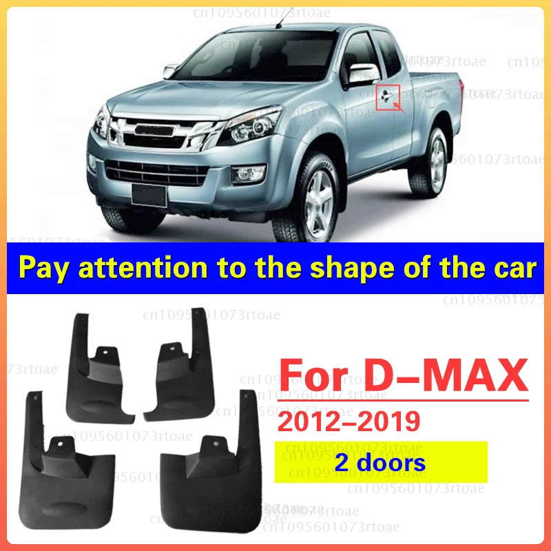 LEAP 4-Piece Mud Flap Set for Isuzu D-MAX 2012–2019 – Two-Door Cab