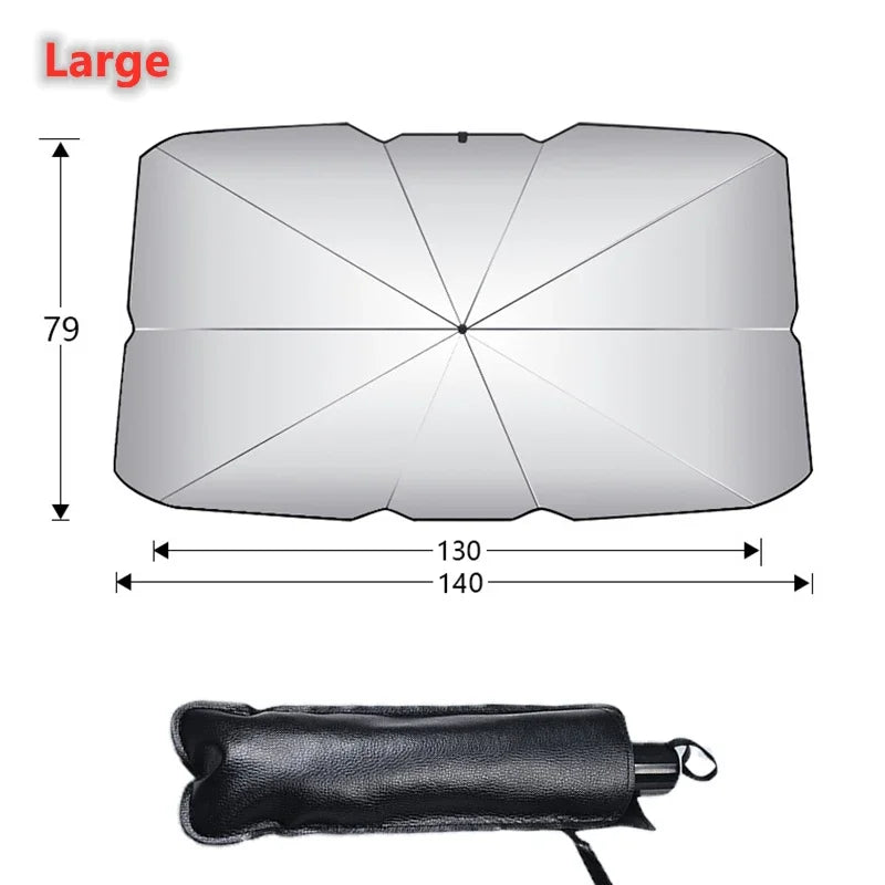LEAP Umbrella-Style Windscreen Sunshade – Large / 140 × 79 cm