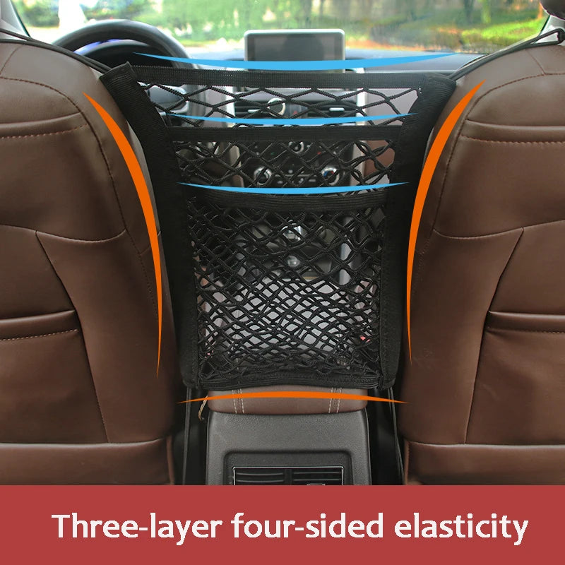 LEAP Stretchable Between-Seat Mesh Divider & Storage Net – Three Layers