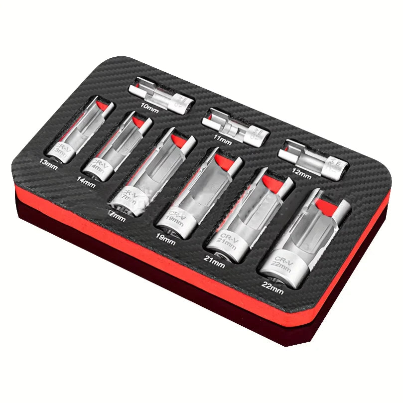 LEAP 9Pcs Automotive O2 Oxygens Sensors Socket Offset Wrench Remover Tool and Thread Chasers Tool 10-22mm – image 3
