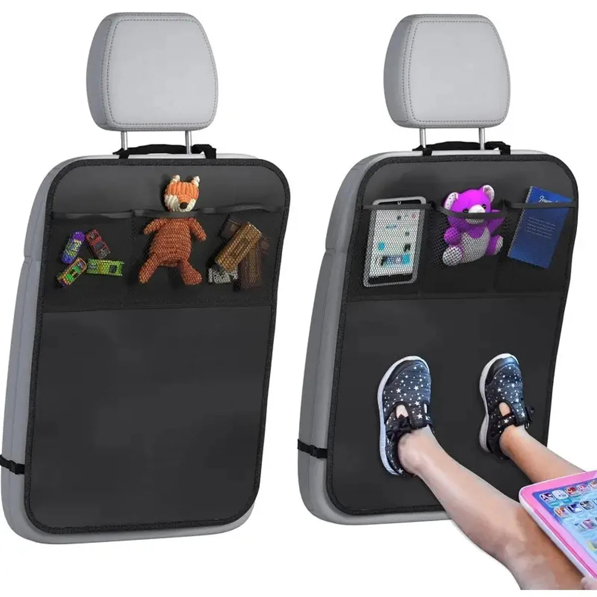 LEAP Black Seat-Back Kick Protector with Three Pockets – 2 Pack