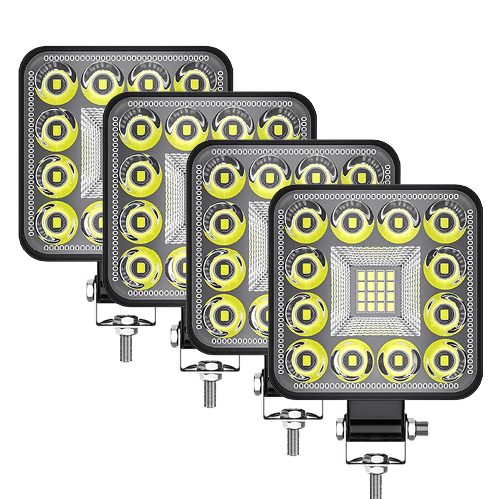 LEAP 4-Piece Square 96W LED Work Light Set for 4WD Ute Truck 12V 24V - image 2