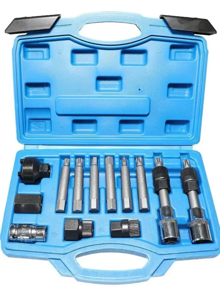 LEAP Universal Alternator Freewheel Pulley Removal 13 Pcs/Set Engine Auto Tool Set Car Belt Removal Wrench Tool – image 1