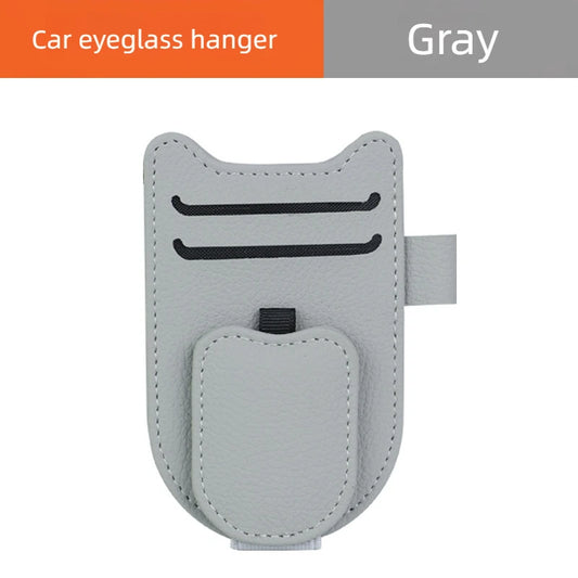 LEAP Magnetic PU Sun Visor Sunglasses & Ticket Holder – Grey