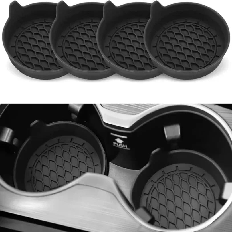 LEAP 4-Piece Non-Slip Cup Holder Coaster Set – Universal Car Accessory