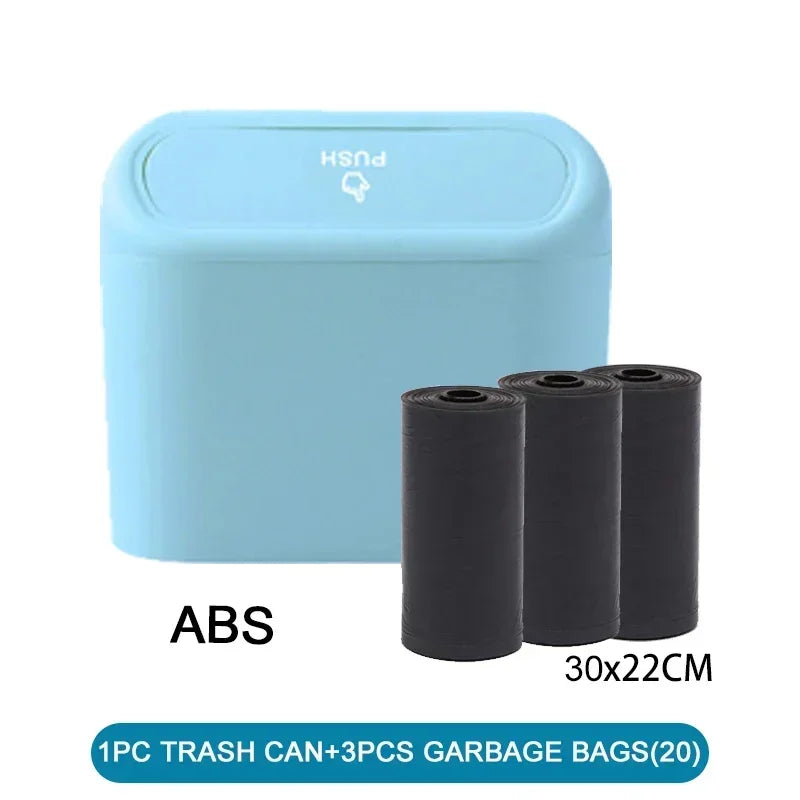 LEAP Mini Vehicle Rubbish Bin and Bag Rolls – Blue / 60 Bags