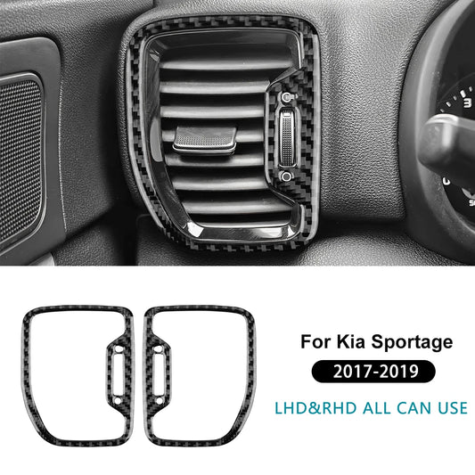 LEAP Side Air Vent Frame Trim Pair for Kia Sportage 2017–2019 – Black Carbon-Look