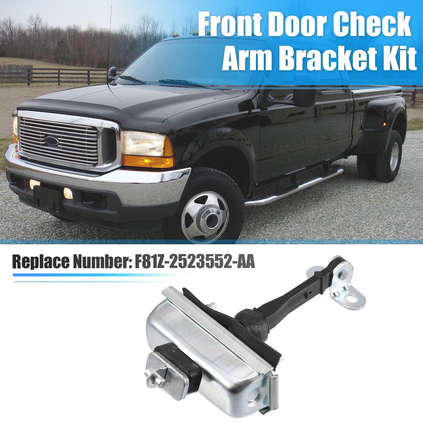 X AUTOHAUX Front Door Check Strap Limiter F81Z-2523552-AA for Ford F-250 - One front door check strap; F81Z-2523552-AA; Ford F-250 Super Duty
