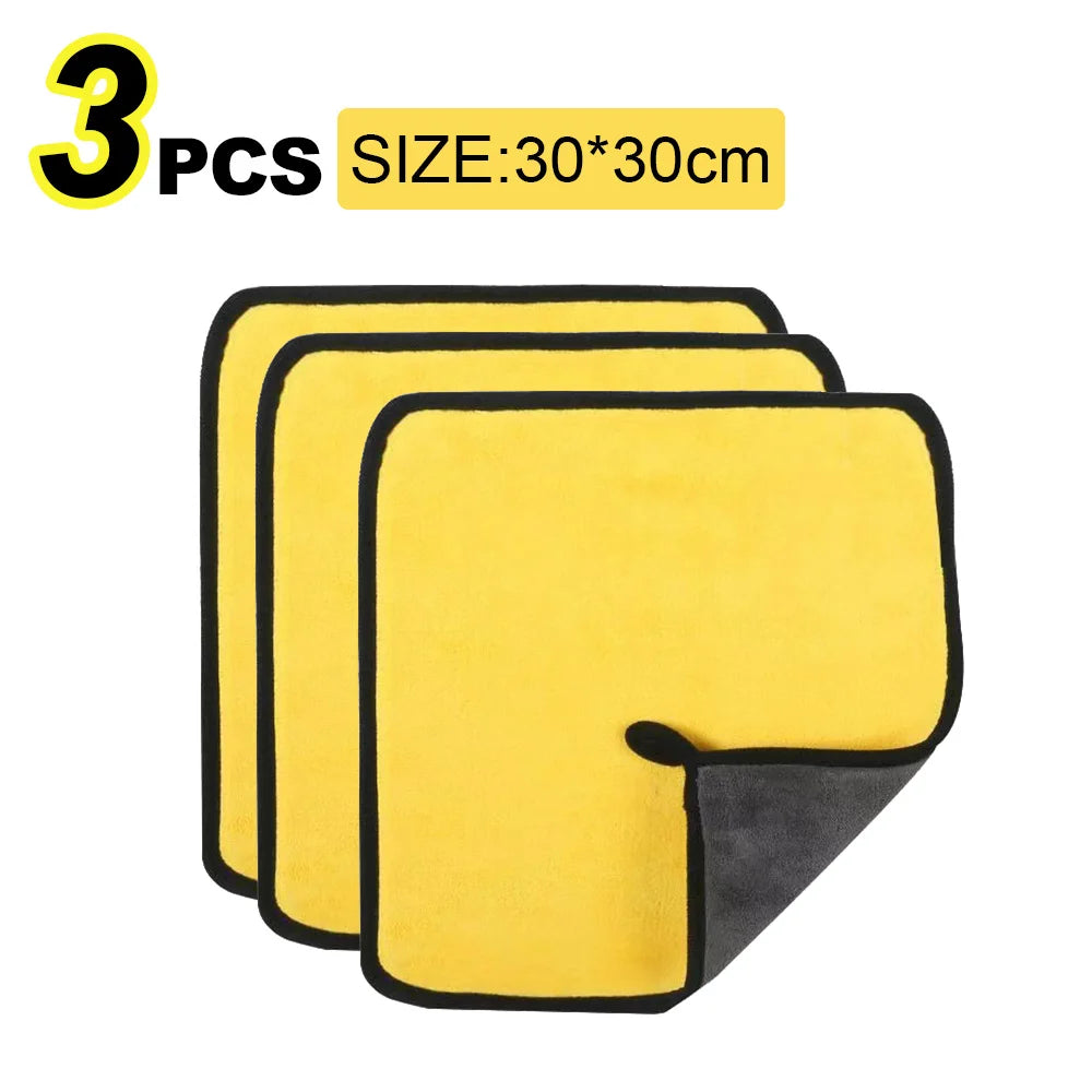 LEAP Yellow / Grey Microfibre Cleaning Towel – 30 × 30 cm / 3 Pack