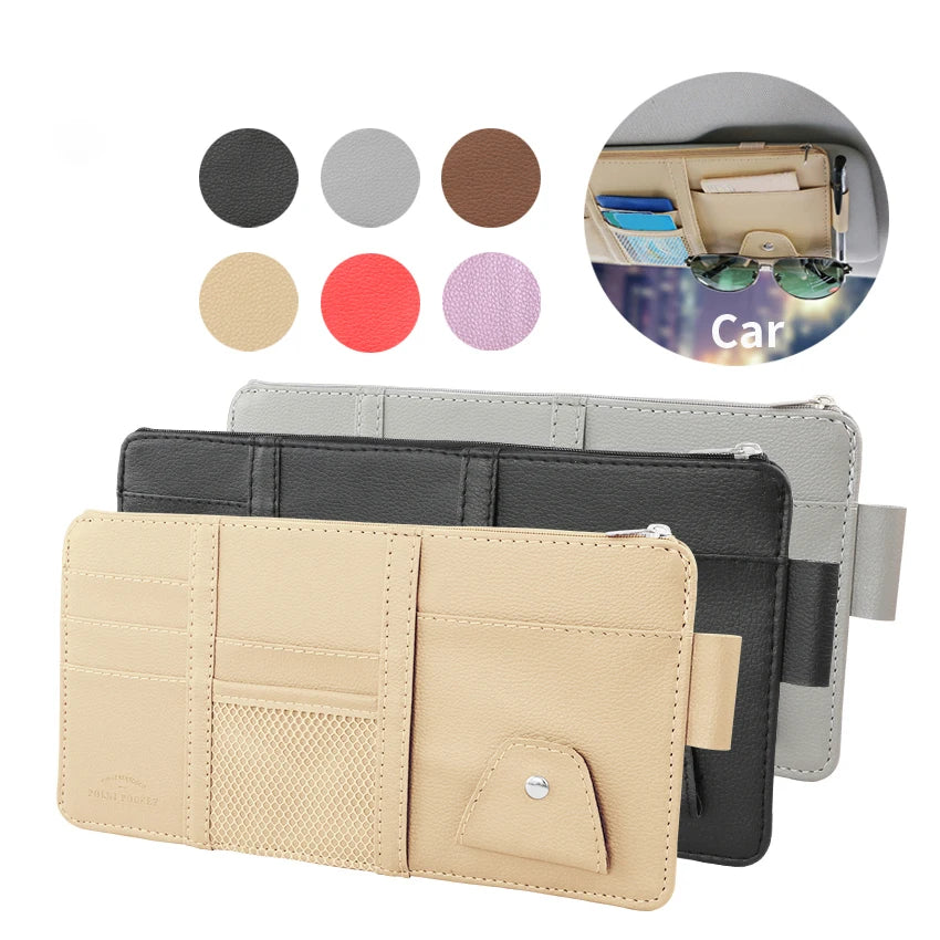 LEAP Sun Visor Organiser – Universal Vehicle Fit – PU Leather product image