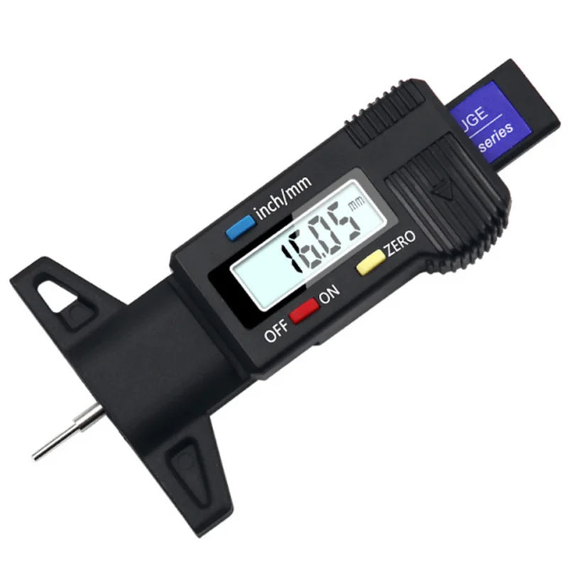 black digital tyre tread depth gauge