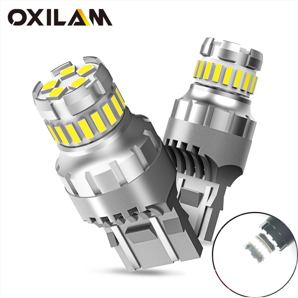 OXILAM T20 7443 W21/5W White LED Bulbs 12V Pair
