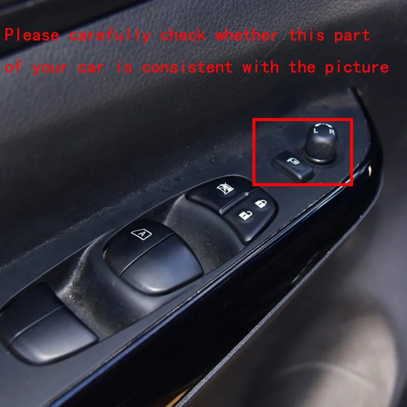 LEAP nissan navara NP300 2015-2021 Pickup Chrome Silver Power window switch Window lifter trim Carbon fiber Interior Door sticker – Chrome silver - 2