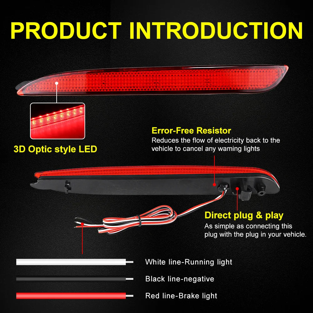 LEAP LED Car Reflector Tail Brake Lights For Mazda 3 2010 2011 2012 2013 2014 2015 Rear Bumper Warning Fog Lamp Accessories 2PCS – 2pcs RED LENS - 2