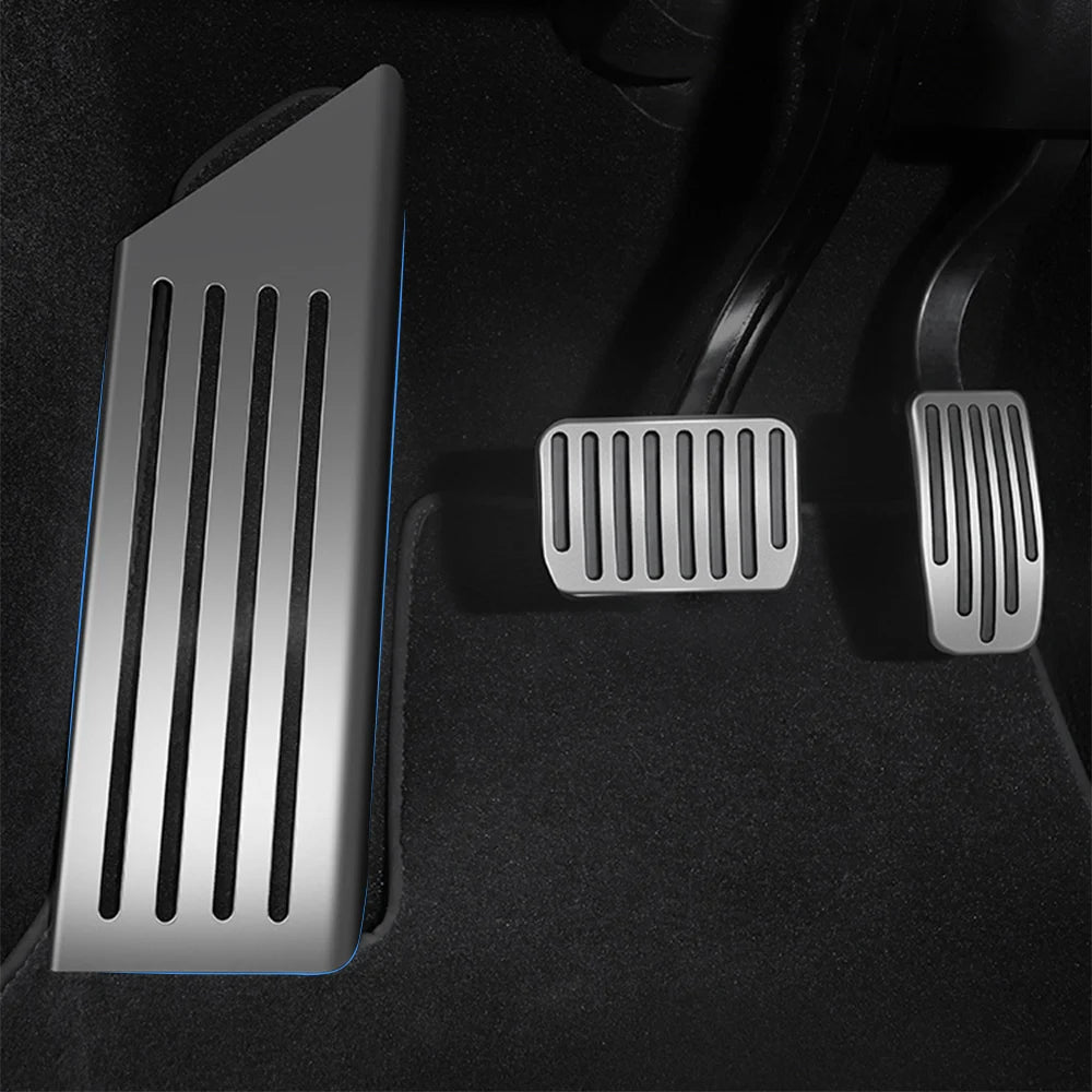 LEAP Car Foot Pedal Pads Covers for Tesla Model 3/Y 2017-2025 Aluminum Alloy + Non Slip Silicone Accelerator Brake Rest Pedal – For Model 3 Y - 1