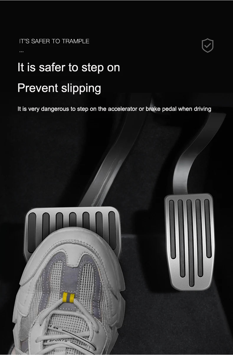 LEAP Car Foot Pedal Pads Covers for Tesla Model 3/Y 2017-2025 Aluminum Alloy + Non Slip Silicone Accelerator Brake Rest Pedal – For Model 3 Y - 2