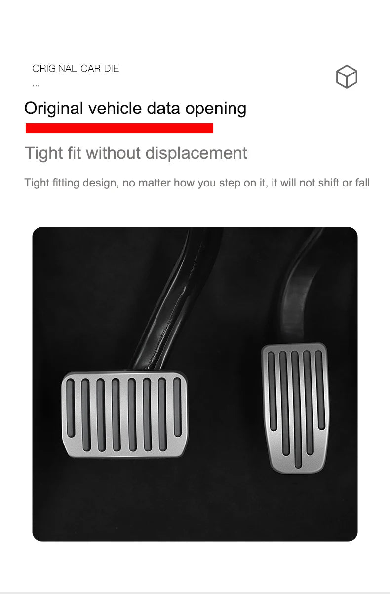 LEAP Car Foot Pedal Pads Covers for Tesla Model 3/Y 2017-2025 Aluminum Alloy + Non Slip Silicone Accelerator Brake Rest Pedal – For Model 3 Y - 3