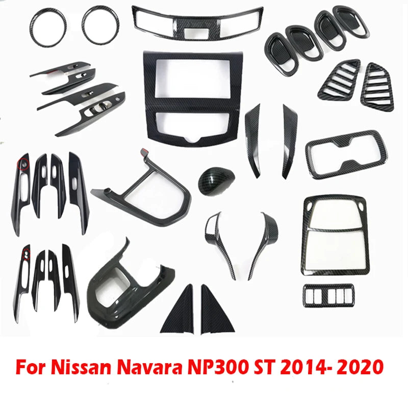 LEAP Nissan Navara NP300 ST 2014-2020 MT AT Gear Shift Panel Door Handle Air Vent Window Switch Cover Trim Interior Accessories – gear shift konb - 1