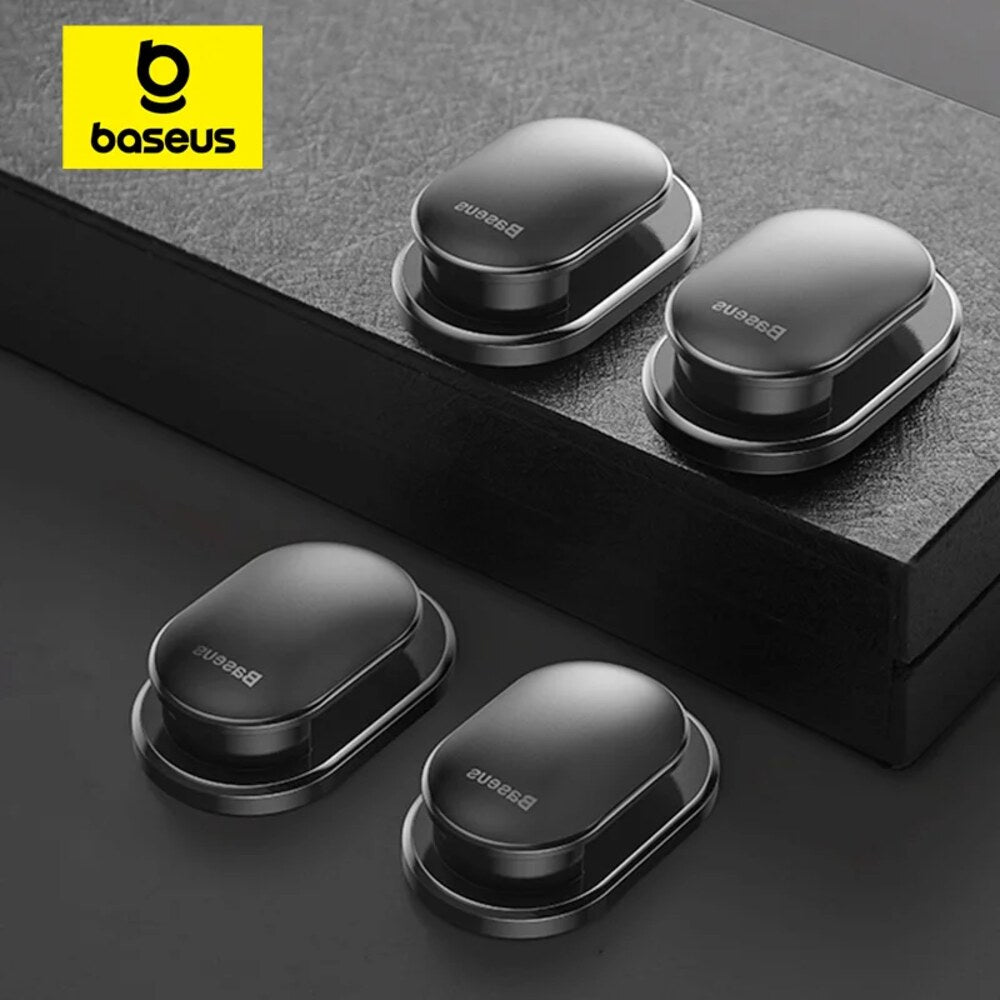 Baseus Adhesive Car Cable & Key Organiser Hooks – 4 Pack Black - LEAP-AU-05957