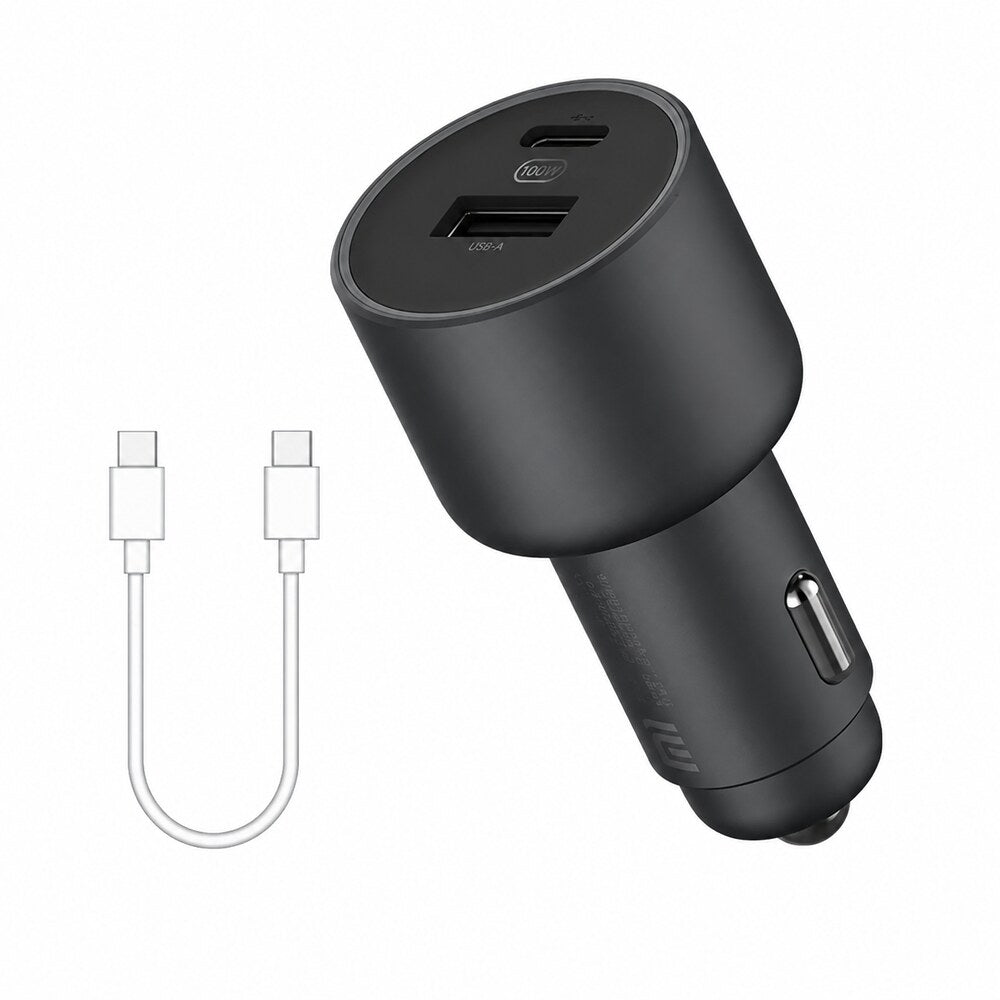 Xiaomi 100W Dual Port USB-C & USB-A Car Charger with Cable – Black - LEAP-AU-05963