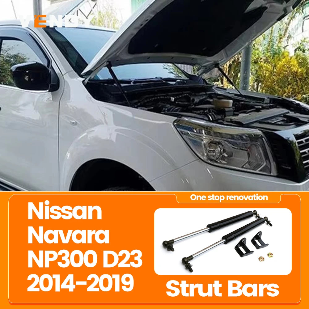 LEAP Nissan Navara NP300 D23 bonnet gas strut pair view 1