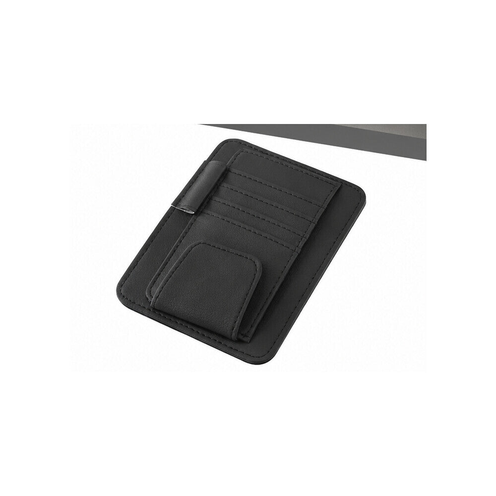 LEAP black compact sun visor organiser with card slots and pen loop
