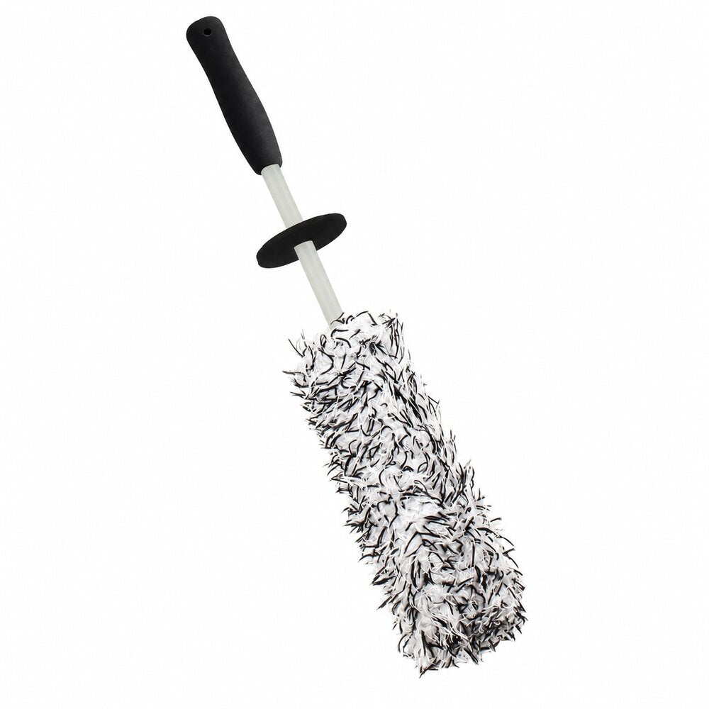 LEAP black and white 43 cm long microfibre wheel brush