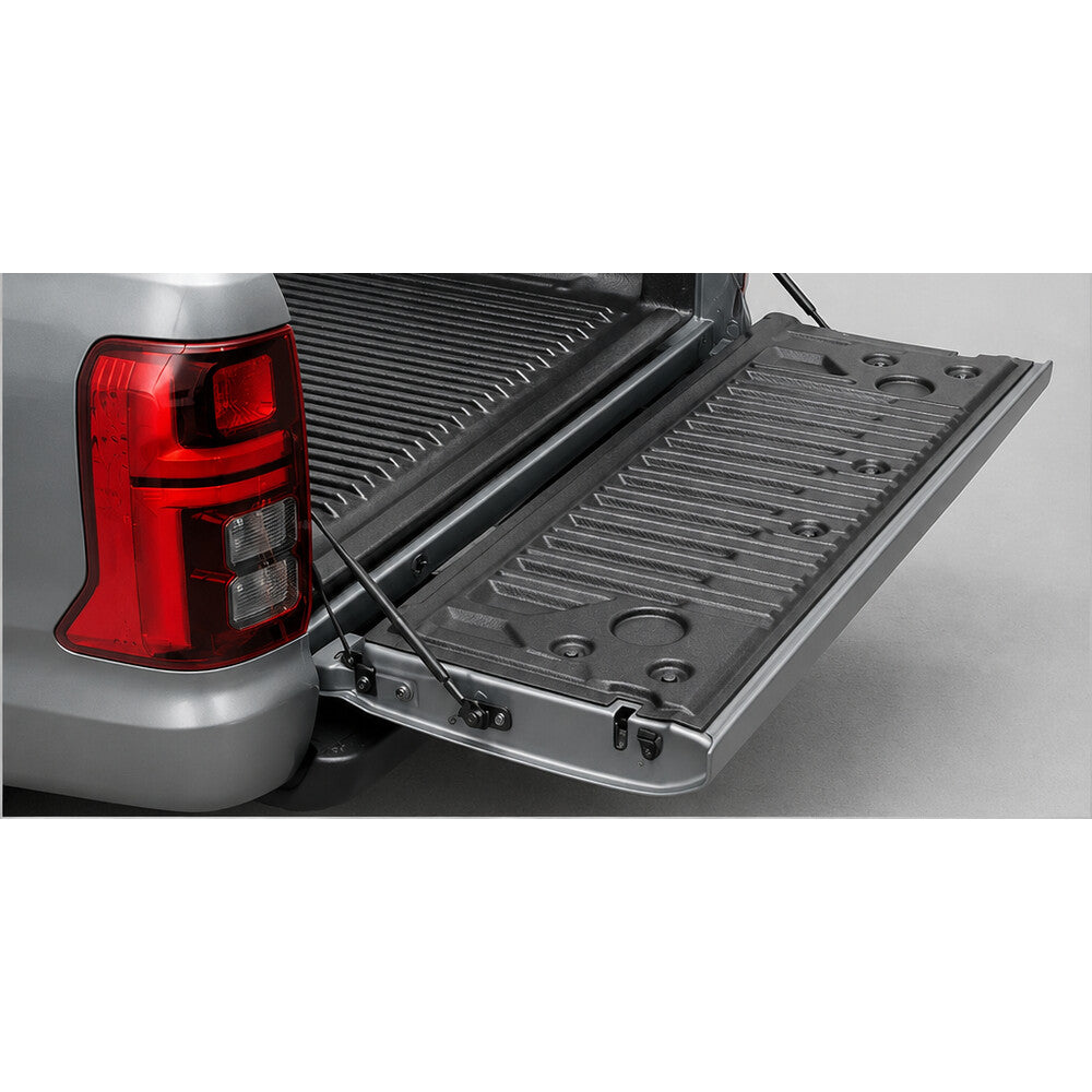 Twin tailgate damper kit installed on a modern pickup tailgate