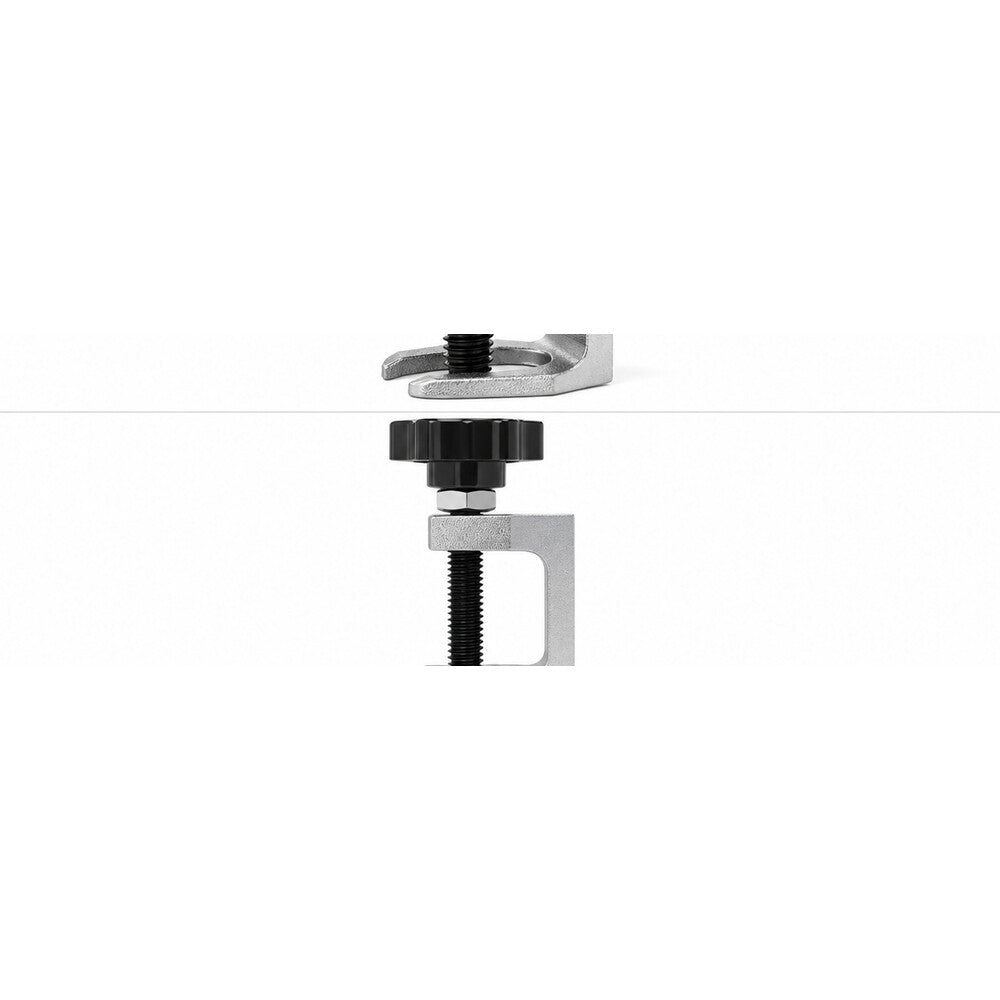 Side view of universal wiper arm puller showing hooked jaw and screw